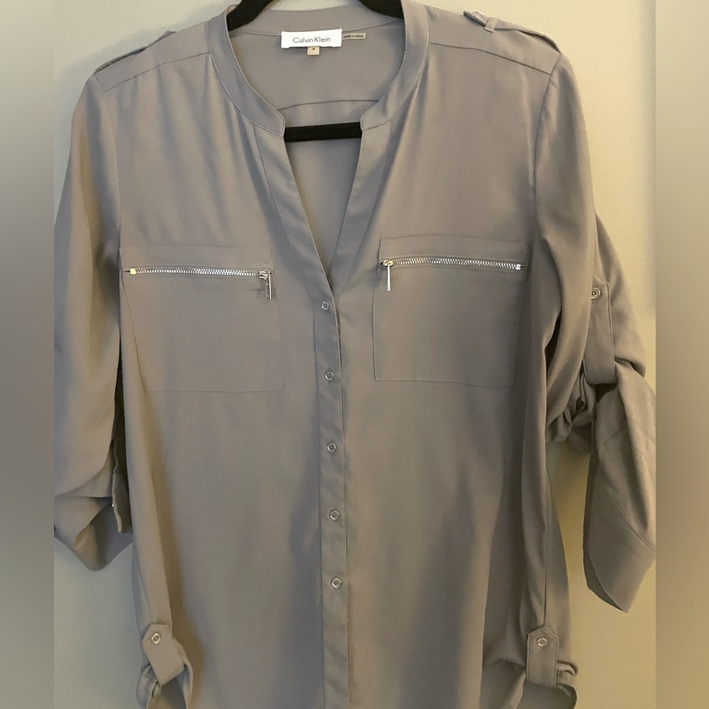 Calvin Klein Gray Blouse - size S.